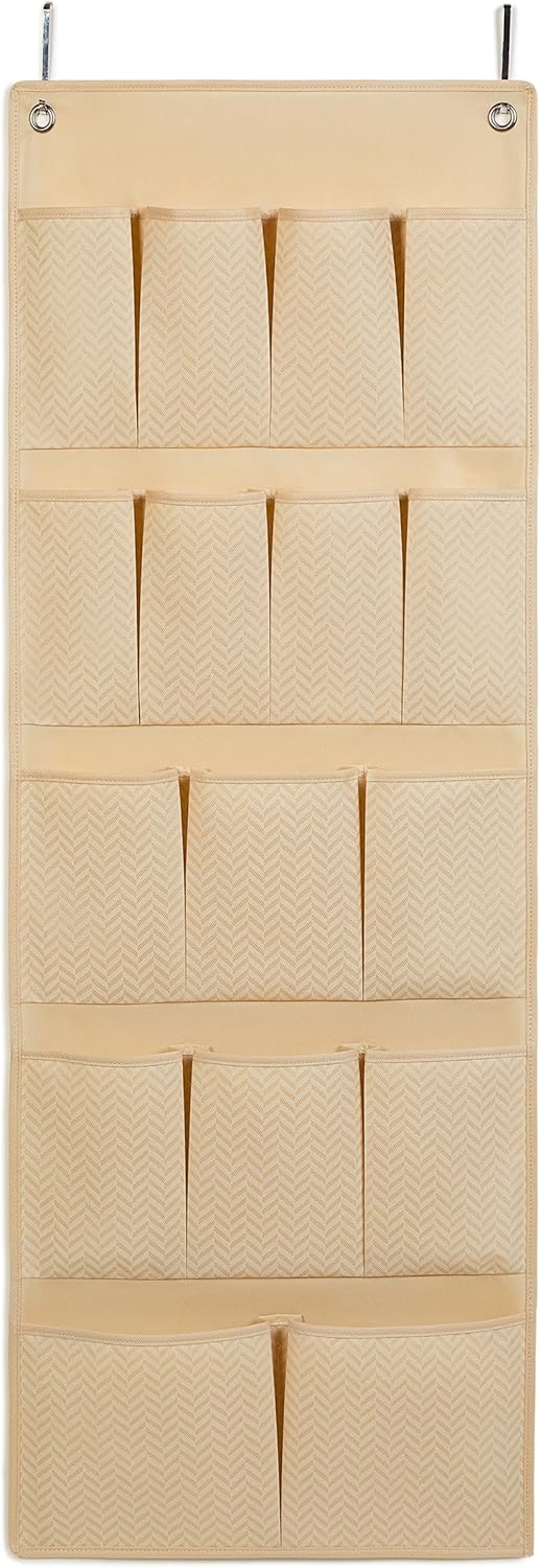 16 Gözlü Bej Kapı Arkası Düzenleyici 45 x 125 cm