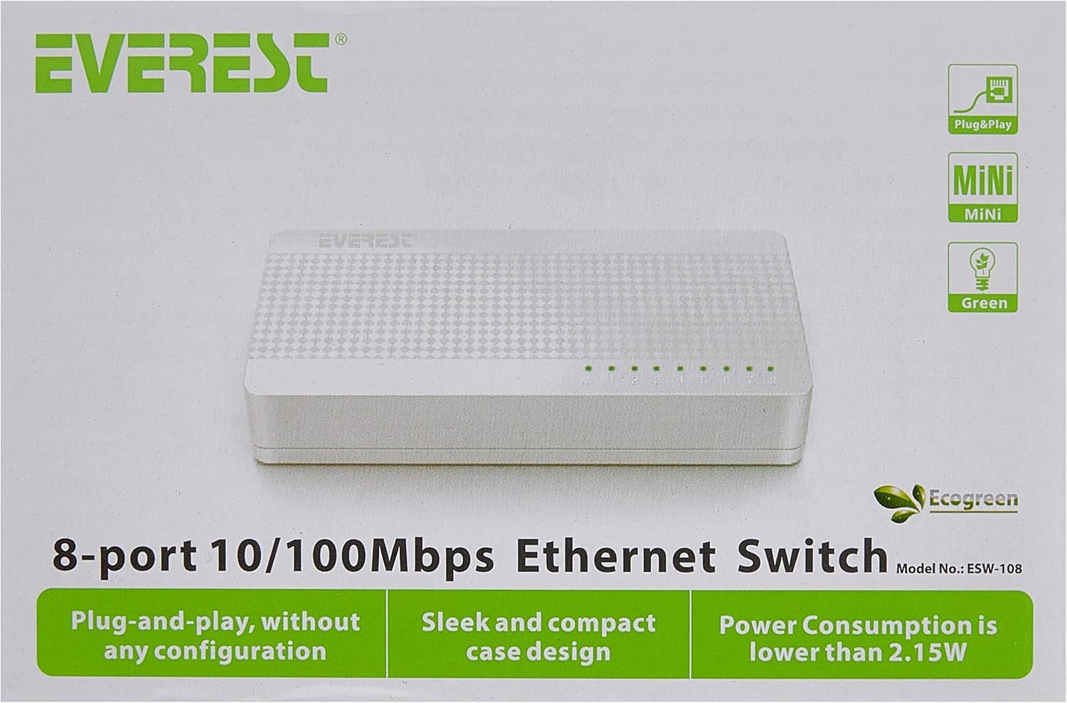 ESW-108 8 Port 10/100Mbps Ethernet Switch Hub