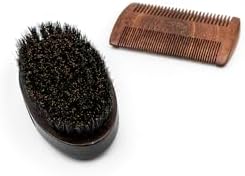 Doğal Sakal Fırçası ve Tarak Seti, Kayın Ağacı & Doğal Kıllı Sakal Bakım Fırçası, Statik Önleyici Ahşap Tarak,Uzun Sakallı Erkekler İçin Hediye, Sakal Yağı ve Balsam Uyumu