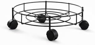 Tekerlekli Damacana ve Mutfak Tüpü Taşıma Aparatı - Metal Altlık (Siyah)