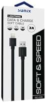 3A Soft Kablo Lightning Şarj Ve Data Kablosu Siyah Sc-03