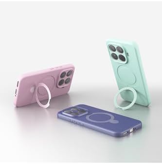 - 15T Pro ile uyumlu Mi Kılıf ile uyumlu Halkalı Standlı içi Kadife Yumuşak Renkli Silikon Samara Kapak