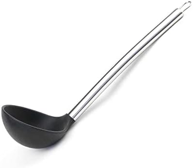 Çelik Saplı%100 Silikon Kepçe - Siyah