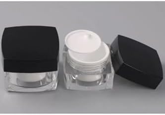 5 Ml Krem Kavanozu,Kozmetik Kutusu, Siyah Kapaklı Akrilik Krem Kutusu 2 Li Set,Beyaz