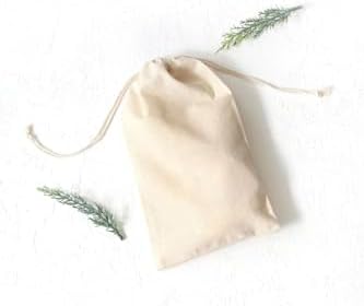 Bağcıklı krem ham bez kumaş kese, 9x12 cm 10 adet