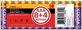 12 Adet Çinko Karbon ince Pil (AAA) - 30413153
