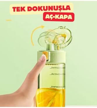 TKK 450ml Taşıma Kulplu Kilitlenebilir Kapak Ölçü Skalalı Rahat İçim Tritan Spor Matara (Siyah)