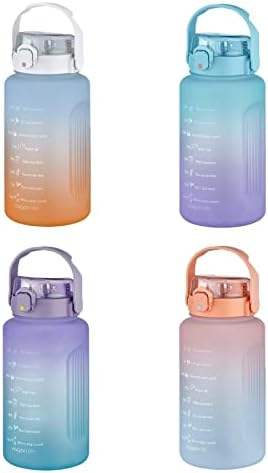 Büyük Boy 2000ml 2Litre Pipetli/Pipetsiz Kullanım Çift Renk Motivasyon Matarası