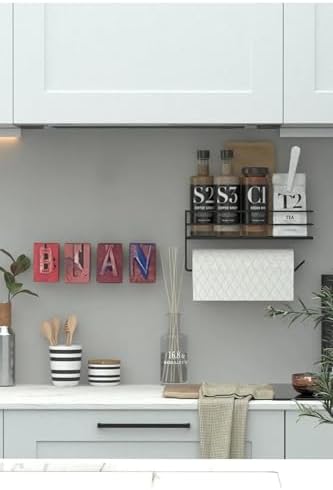 Yapışkanlı Raflı Kağıt Rulo Havluluk Peçetelik Solo Kağıtlık Banyo Mutfak Düzenleyici Raf Siyah Shr Siyah 25 X 15