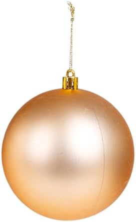 Yılbaşı Topu Simli Mat Parlak 6'lı Set Şampanya- 10 Cm.