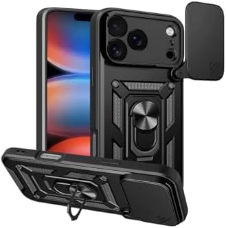 - 17 Pro Max ile uyumlu Kılıf Kamera Korumalı Sürgülü Yüzüklü Armor Military Tank Kızaklı Sert Kapak