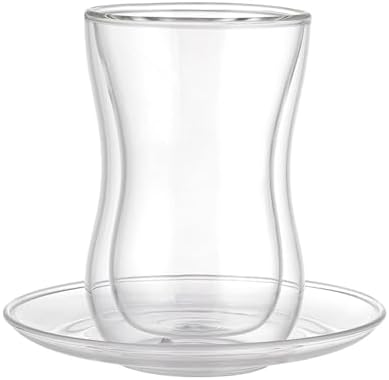 Vetro Borosilikat Çift Camlı Çay Bardağı Seti 150ML (4 parça)