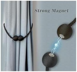 4 Adet Mıknatıslı Dekoratif Perde Toplayıcı Perde Tokası Siyah