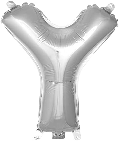 Y Harfi 16 İnç Gümüş Renk Folyo Balon 36 CM (Gümüş)