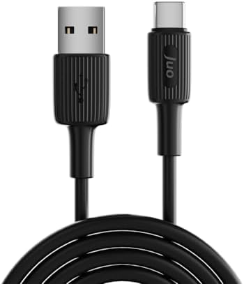 12W USB-A to Type-C Silikon Hızlı Şarj ve Data Kablosu Siyah 1 Metre