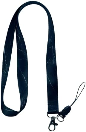 Siyah Mermer Boyun ipi Telefon Askısı Lanyard