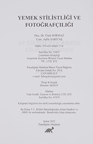 Yemek Stilistliği ve Fotoğrafçılık