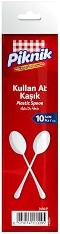 Piknik Kullan-At Plastik Kaşık 10'lu Büyük Beyaz 1486
