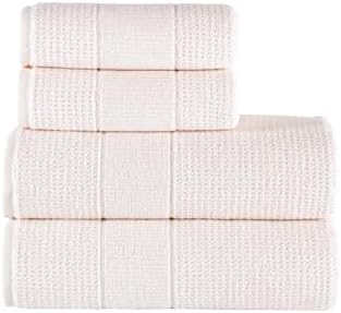 | 50x90-70x140 Cm 4'Lü Banyo Havlu Seti,%100 Pamuklu Havlu Takımı Krem