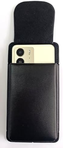 Kemere Takılan Lüks Deri Telefon Kılıfı, Mıknatıslı, 17x8 cm, Siyah