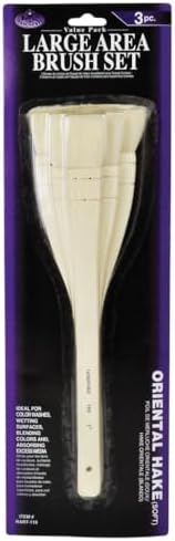 & Langnickel Oriental Hake Geniş Alan Fırçası - 3'lü Paket, Beyaz, 41 x 3,5 x 11,5 cm