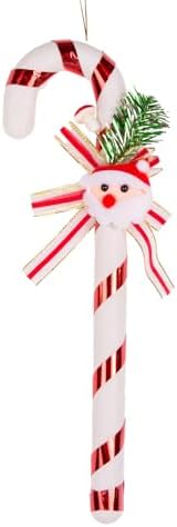 Yılbaşı Süsü Yılbaşı Dekorlu Baba Figürlü Kırmızı-Beyaz 8x29 Cm.