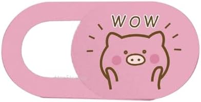 Kamera Kapatıcı Laptop Tablet Telefon Uyumlu Ultra İnce 0.7 mm Sürgülü Webcam Cover 3M Yapışkan Pembe Pig Desenli 3 Lü Set Çok Renkli