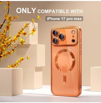 - 17 Pro Max ile uyumlu MagSafe Destekli Kamera Korumalı Şeffaf Yumuşak Telefon Kılıfı