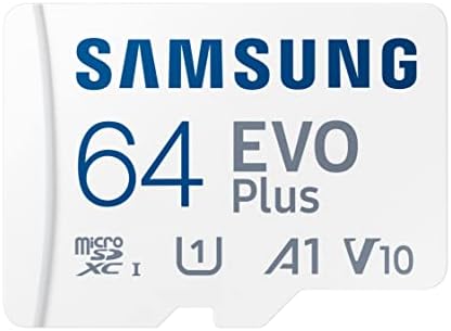 SAMSUNG EVO Plus w/SD Adaptör 64GB Micro SDXC, 130MB/s'ye kadar, Oyun Cihazları için Genişletilmiş Depolama, Tabletler ve Akıllı Telefonlar, Hafıza Kartı, MB-MC64KA/AM, 2021