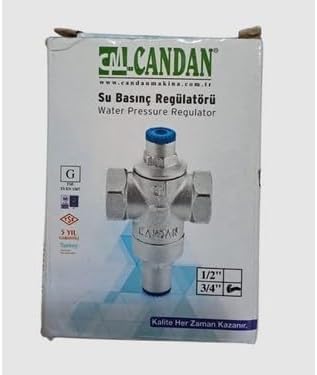 CANDAN Su Basınç Regülatörü, 3/4 inç, Basınç Düşürücü Valf, Rekorsuz