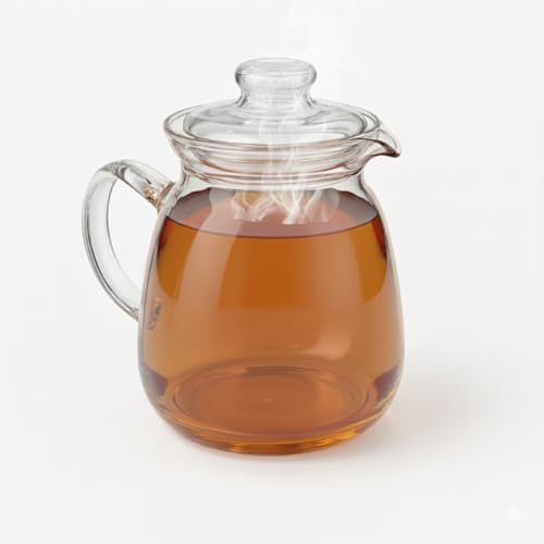 Dayanıklı Borosilikat Cam Demlik – 600 ml Şeffaf Çaydanlık, Filtreli Bitki Çayı ve Kahve Demleme Sürahisi, Kapaklı Cam Demlik