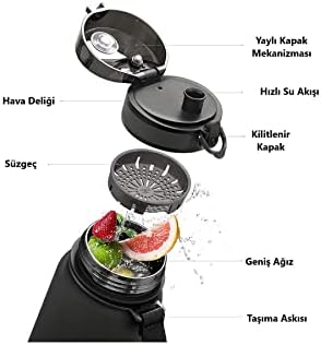 500ml Çift Renk Softtouch FF Tritan Su Matarası Turuncu-Mor