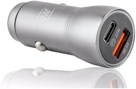 20W 3.4A Hızlı PD | Usb Metal Araç Şarj Başlığı 1xUsb 1xPD Giriş Digital Göstergeli Süper RGB Araç Şarj Başlığı (CR33)