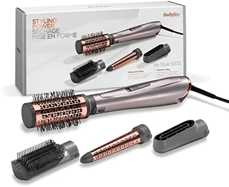 Hava Üflemeli Saç Şekillendirici Set Air Styler 1000, 1000W, 4 Başlık, Kabarma Önleyici İyon Teknolojisi, AS136E