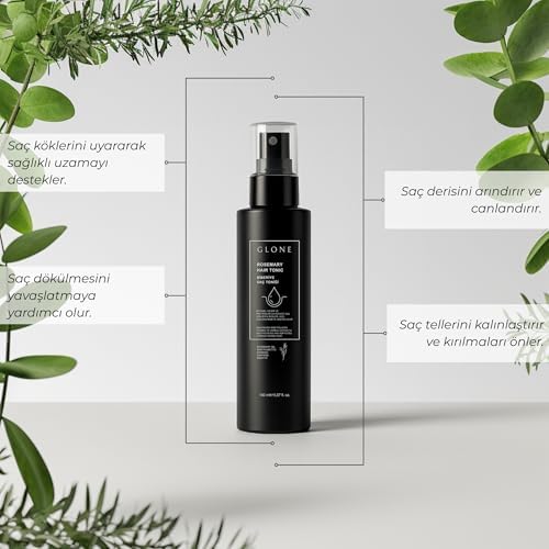 Dökülme Karşıtı Biberiye Saç Toniği - Saç Kökü Güçlendirici ve Sağlıklı Uzamaya Yardımcı, Keratin & Kafeinli Sprey, 150 ml