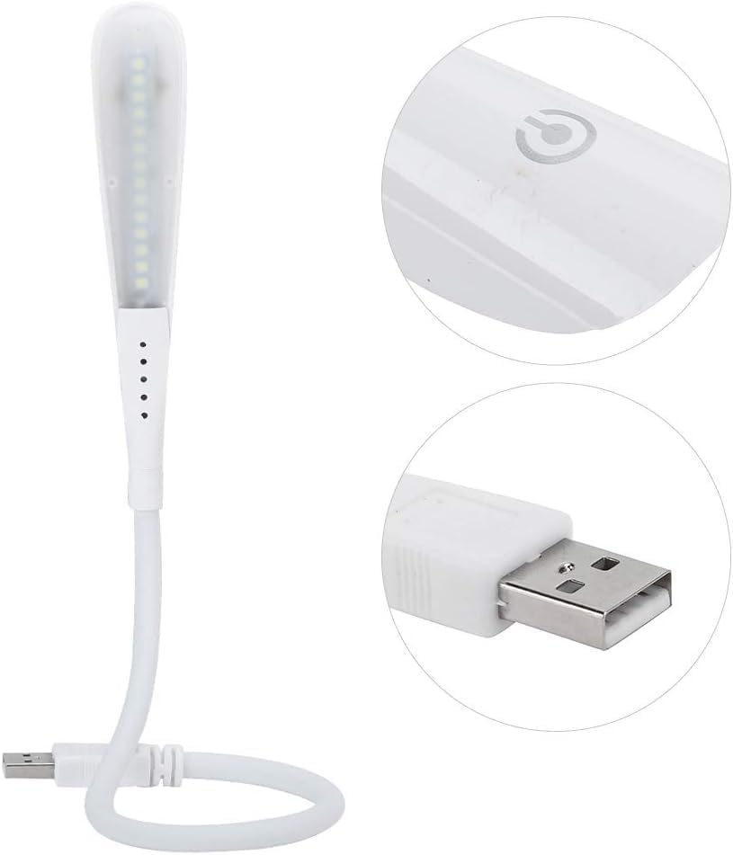 3 Mod Seviyeli Dokunmatik USB LED Masa Lambası, 14 LED Beyaz Işık, Ayarlanabilir Parlaklık, Kitap Okuma Lambası, Çalışma Masası Ofis Lambası, PC, Laptop Uyumlu, Gece Lambası
