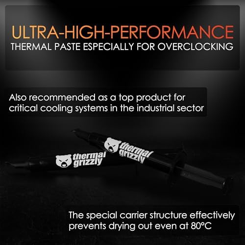 Thermal Grizzly - Kryonaut en Kaliteli Termal Macun - Bilgisayar ve Konsollardaki tüm İşlemcileri, Grafik Kartlarını ve ısı Alıcıları Soğutmak İçin (5,5 gram)