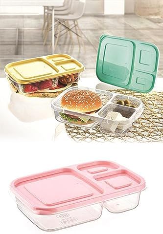 -3 Bölmeli Sefer Tası Pratik Kolay Gıda Diyet Saklama Erzak Kabı