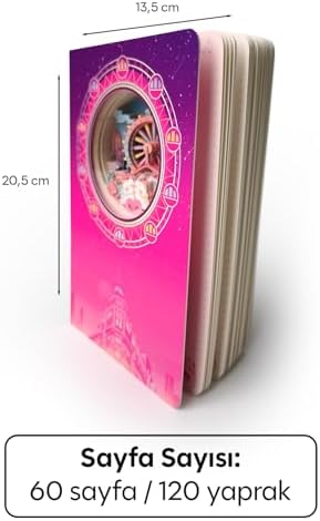 Dönme Dolap Temalı 3D Katmanlı Oyma Sayfalı Defter Ajanda Bloknot 20,8 x 14 cm 120 Yaprak