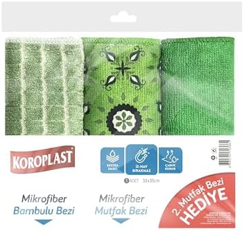 Çok Amaçlı Mikrofiber Temizlik Bezi 3'lü Ekonomik Paket, Yağ & Kir Sökücü, İz Bırakmaz, Ekstra Emici, Hızlı Kuruyan Mikrofiber Temizlik Bezi, Mutfak, Banyo, Ofis, Kafe, Otel, Mağaza, Araba