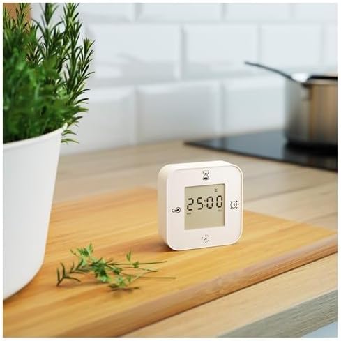 4 Fonksiyonlu Masa Saati Beyaz Renk Saat/Termometre/Alarm/Zamanlayıcı