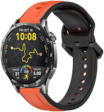 22mm ile Uyumlu Saatler için Çift Renkli Şerit Model 46mm Silikon Kordon (GT6 Pro/GT6/GT5 Pro/GT5/GT4/ 4 Pro/GT3/GT3 Pro/GT2/GT2 Pro)