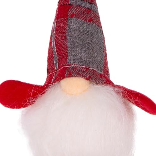 Yılbaşı Süsü Baba Figürü Işıklı Kısa Kollu Kırmızı-Gri 7x17 Cm.