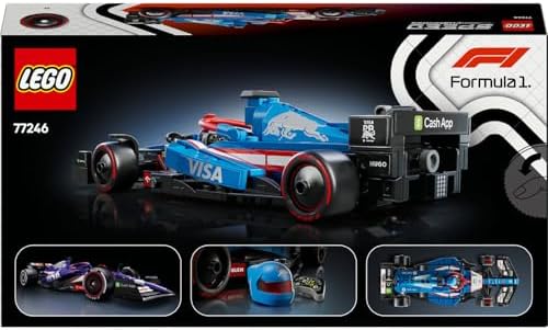 Speed Champions Visa Cash App RB VCARB 01 F1 Yarış Arabası 77246 – Yetişkinler için RB Kıyafeti ve Kanatlı Kask Giyen Sürücü Minifigürü İçeren Koleksiyonluk Yaratıcı Model Yapım Seti (248 Parça)