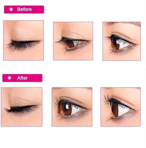 Kirpik Kıvırıcı, Fırçalı Maskara ve Takma Kirpik Aksesuarlı, Günlük Makyaj İçin Profesyonel Kirpik Kıvırma Aleti, Dahili Tarağı Olan Kirpik Kıvırıcı (siyah)