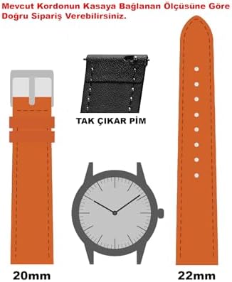 18mm-20mm-22mm-24mm Saat Uyumlu Krokodil Model Deri Saat Kordonu Kayışı