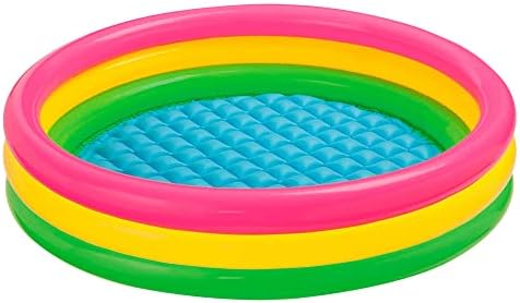 57412 Renkli Şişme Taban 3 Bölme Havuz 114 cm, su sporları, plaj malzemesi, şişme ürün, yüzme aksesuarı, kamp, dalış, güvenlik