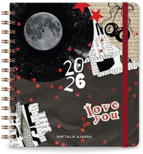 2026 18x20 Spiralli Haftalık Kare Ajanda 12 Aylık - Kolaj