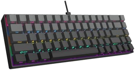 65% Kablolu Hotswap Mekanik Oyun Klavyesi,68 Tuşlu Taşınabilir Anti-Ghosting Klavye,Gökkuşağı Arkadan Aydınlatmalı Programlanabilir,Ergonomik, AJAZZ AK680 Siyah | Brown Switch