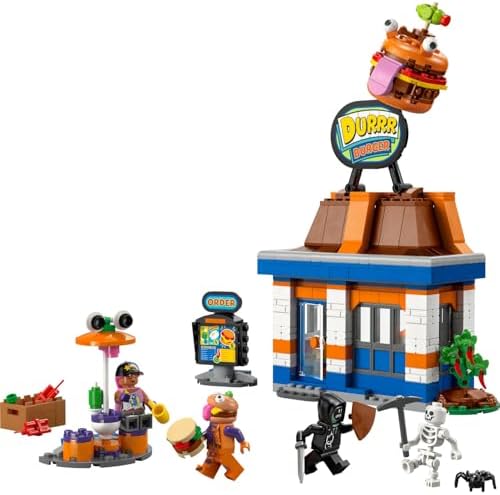 Burger Restoranı 77076-10 Yaş Üzeri Çocuklar için Bronz Bombacı, Burger Bey, Ruh Emici ve İskelet Minifigürleri İçeren Video Oyunu Temalı Yaratıcı Oyuncak Yapım Seti (546 Parça)